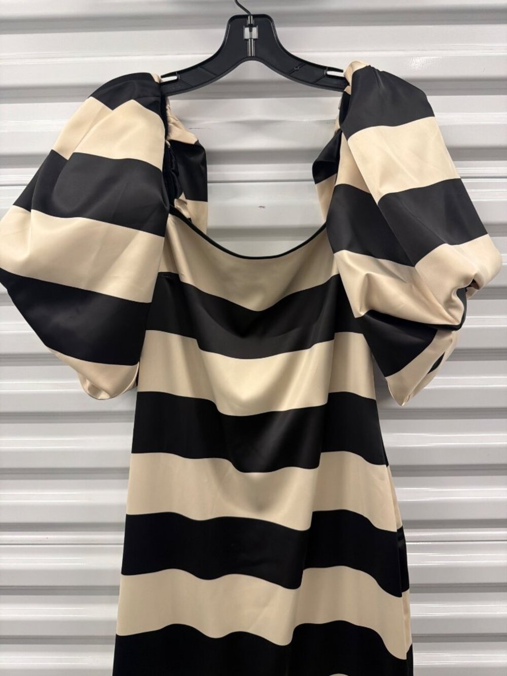 Caroline Constas Angela Gown Black Ivory Stripe Womens Size Large - Picture 9 of 13